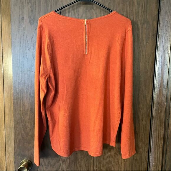Chico’s Orange Rayon Long Sleeve Top NWT - Picture 4 of 8
